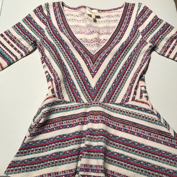📦5/$50 Anthropologie Deletta Hestia Peplum Chevron Stripe Top Y2K Size XS - Picture 3 of 7